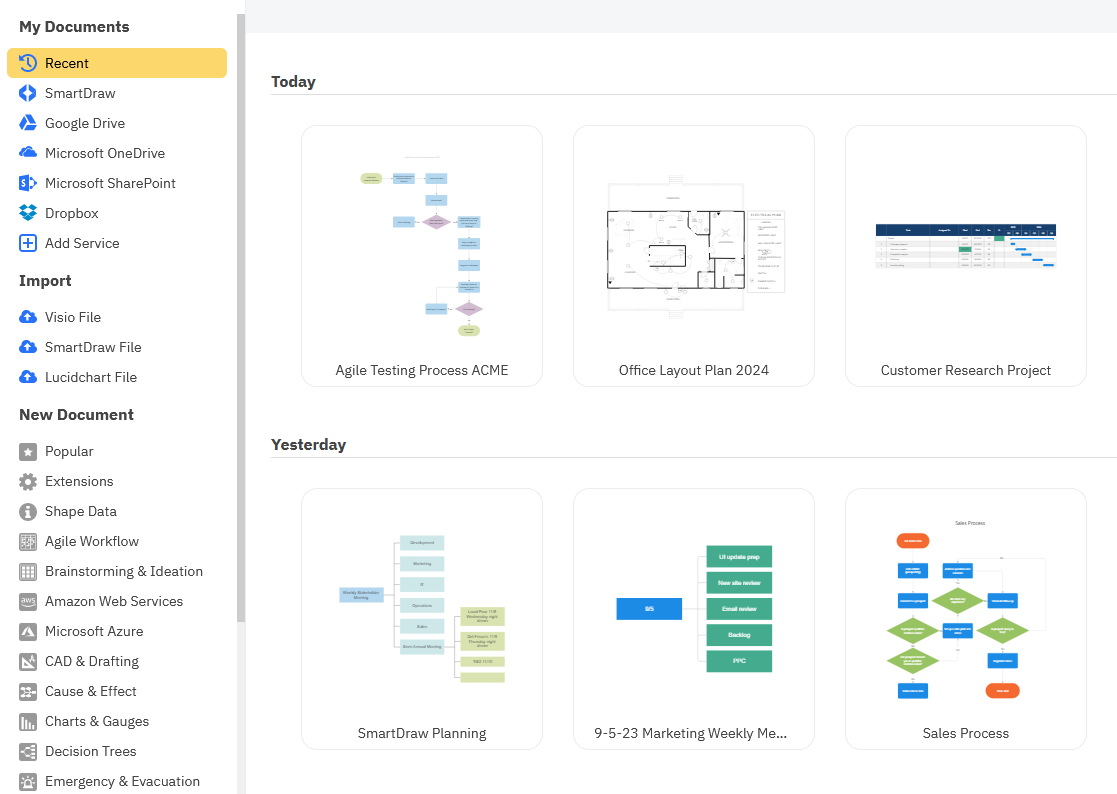 Opening an Existing Document – SmartDraw