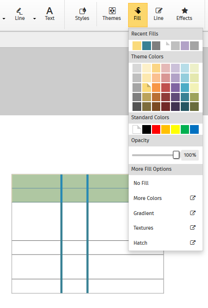 Cell Properties: Colors and Dividers – SmartDraw